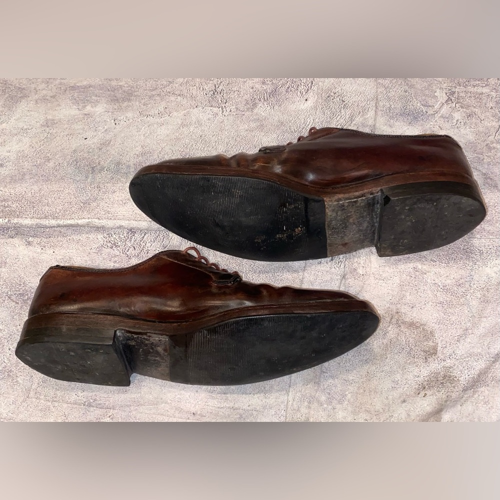 Vintage Florsheim Imperial Shell Cordovan Color 8 Brown Lace Up Derby 11 Vtg USA - Picture 3 of 11
